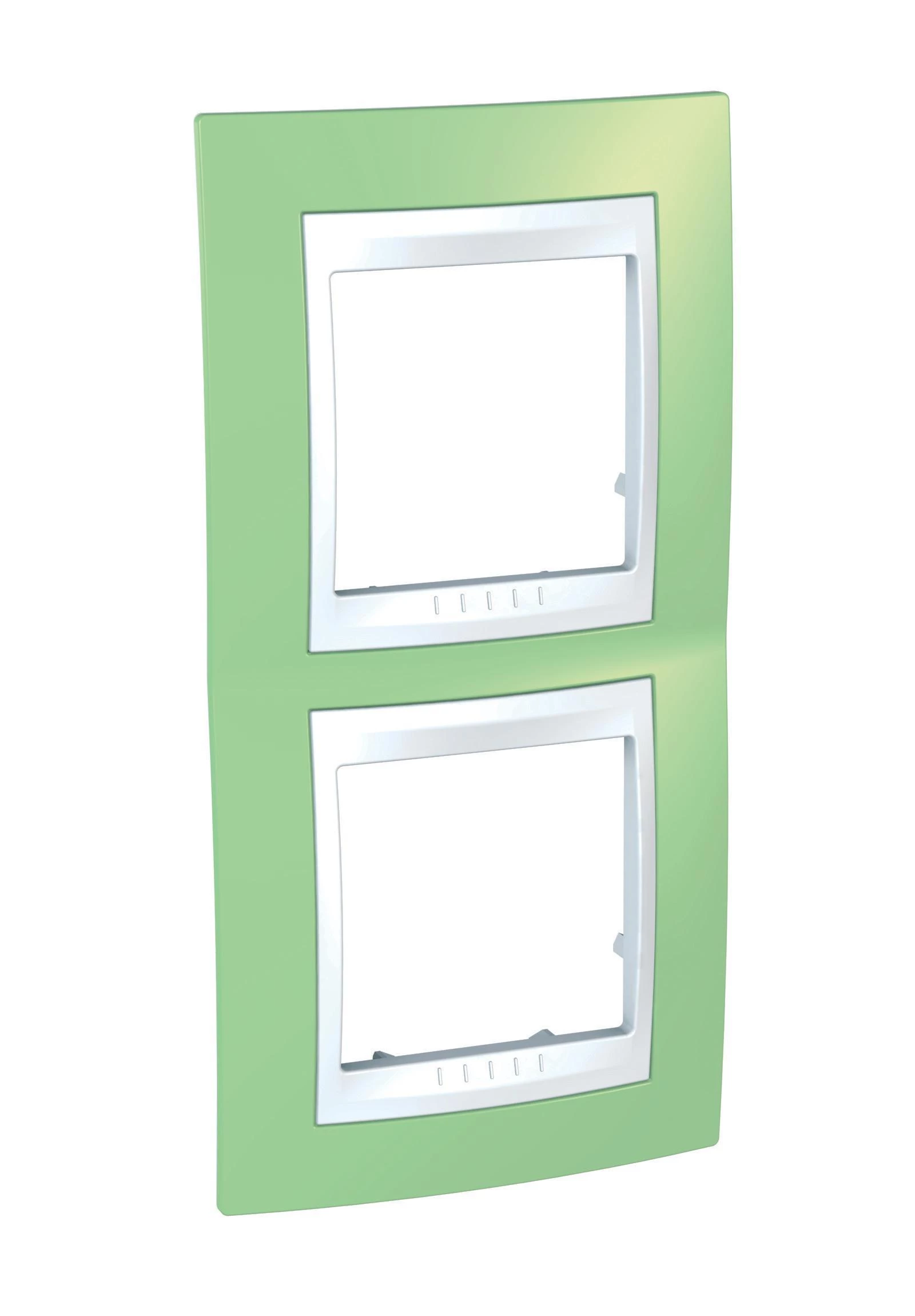  артикул MGU6.004V.863 название Рамка 2-ая (двойная) вертикальная , Зеленое яблоко/Белый, серия Unica, Schneider Electric