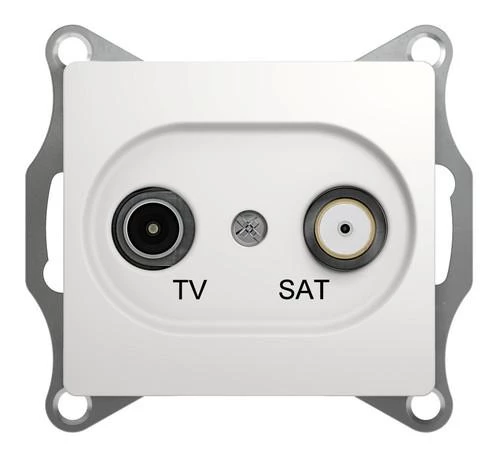  артикул GSL000197 название Розетка телевизионная единственная ТV-SAT , Белый, серия Glossa, Schneider Electric