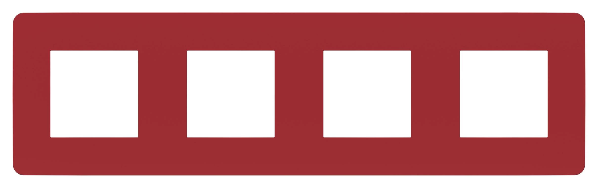  артикул NU280813 название Рамка 4-ая (четверная) , Красный/Белый, серия Unica Studio, Schneider Electric