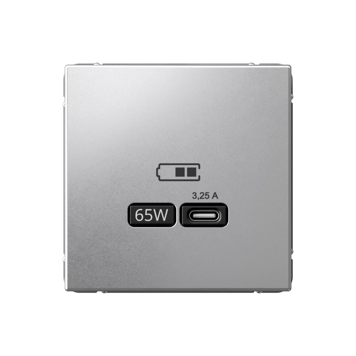  артикул GAL000327 название Розетка USB 1-ая Тип С 3200 мA 5V (для подзарядки) , Алюминий, серия Art Gallery, Schneider Electric