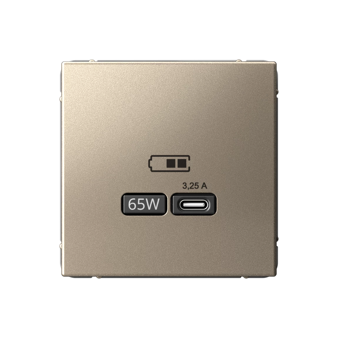 артикул GAL000527 название Розетка USB 1-ая Тип С 3200 мA 5V (для подзарядки) , Шампань, серия Art Gallery, Schneider Electric