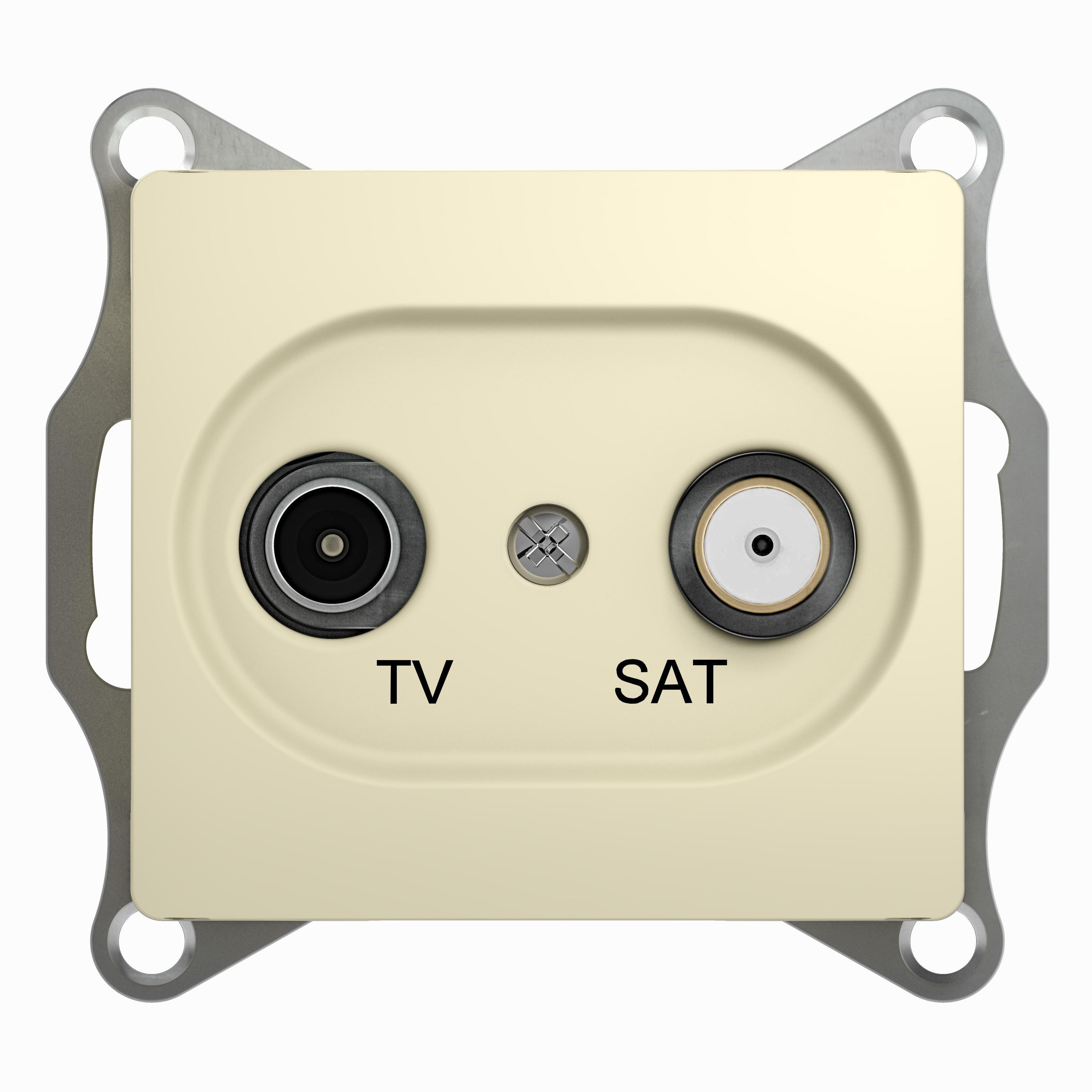  артикул GSL000297 название Розетка телевизионная единственная ТV-SAT , Бежевый, серия Glossa, Schneider Electric