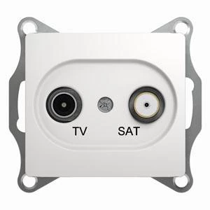  артикул GSL000197 название Розетка телевизионная единственная ТV-SAT , Белый, серия Glossa, Schneider Electric