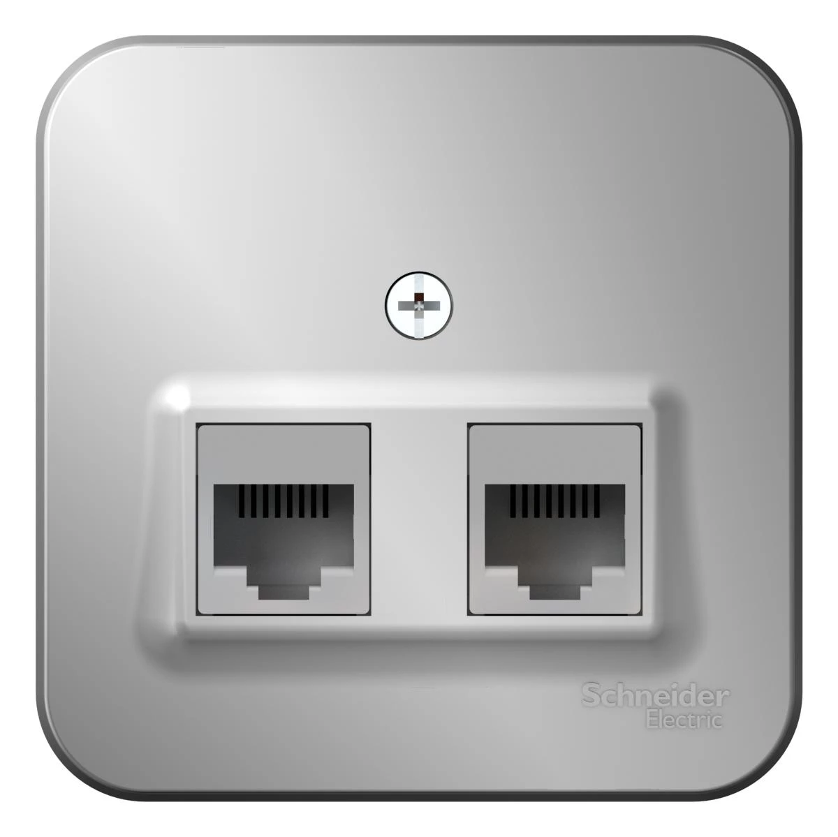  артикул BLNIA045113 название SE Blanca наруж Алюминий Розетка 2-ая ТЛФ/КОМП, RJ45+RJ11, кат.5E, изолир пластина