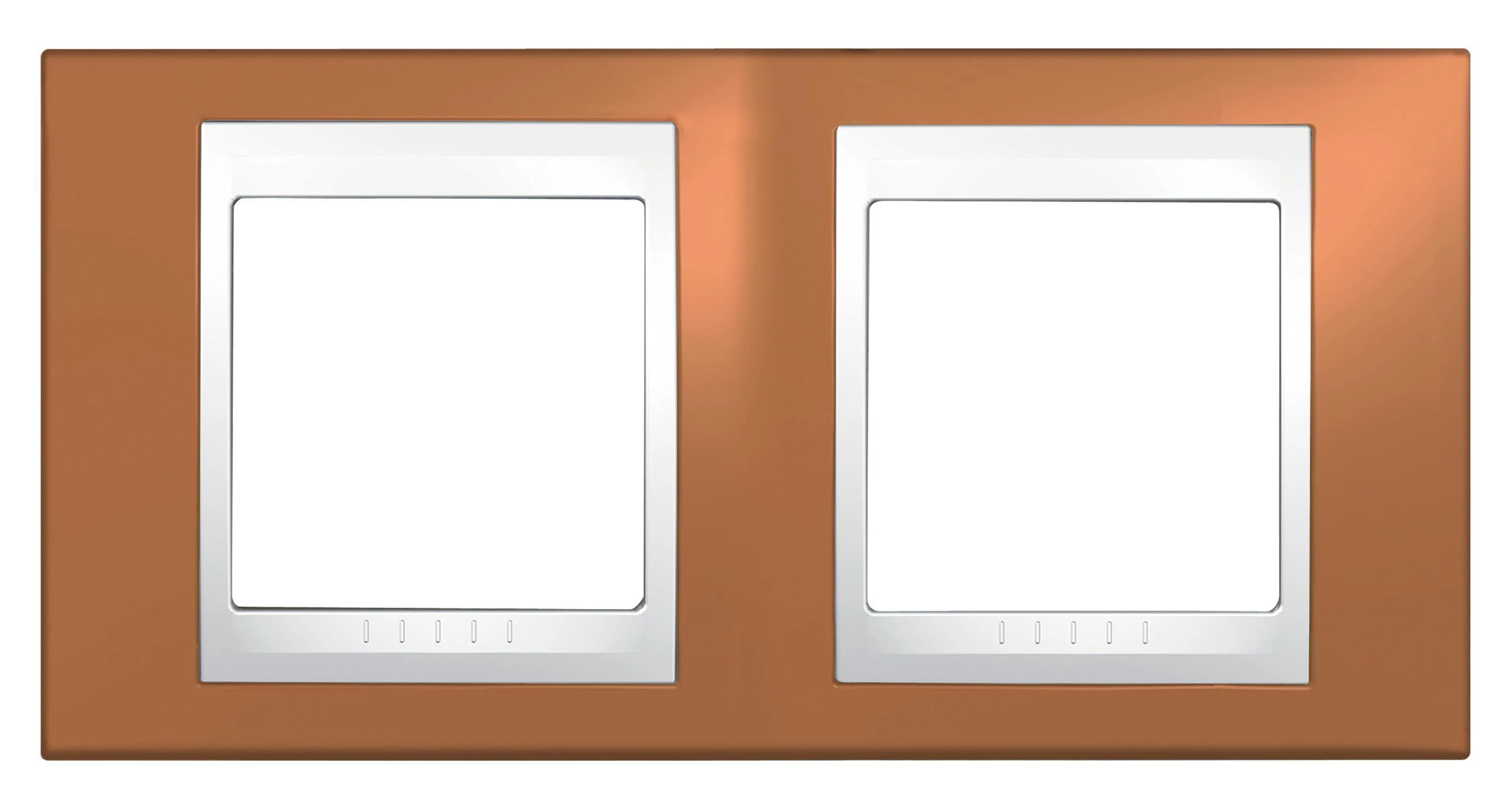  артикул MGU6.004.869 название Рамка 2-ая (двойная) , Оранжевый/Белый, серия Unica, Schneider Electric