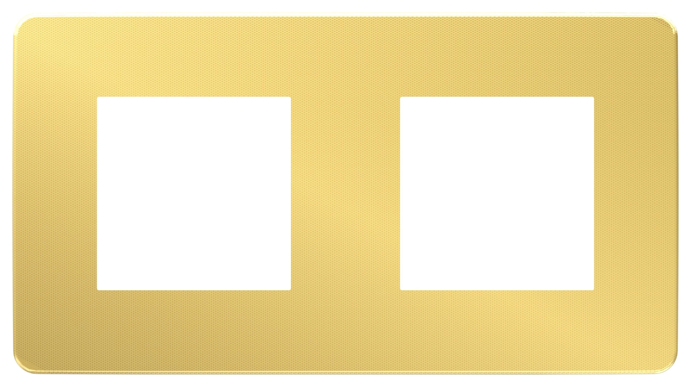  артикул NU280459 название Рамка 2-ая (двойная) , Золото/Белый, серия Unica Studio, Schneider Electric