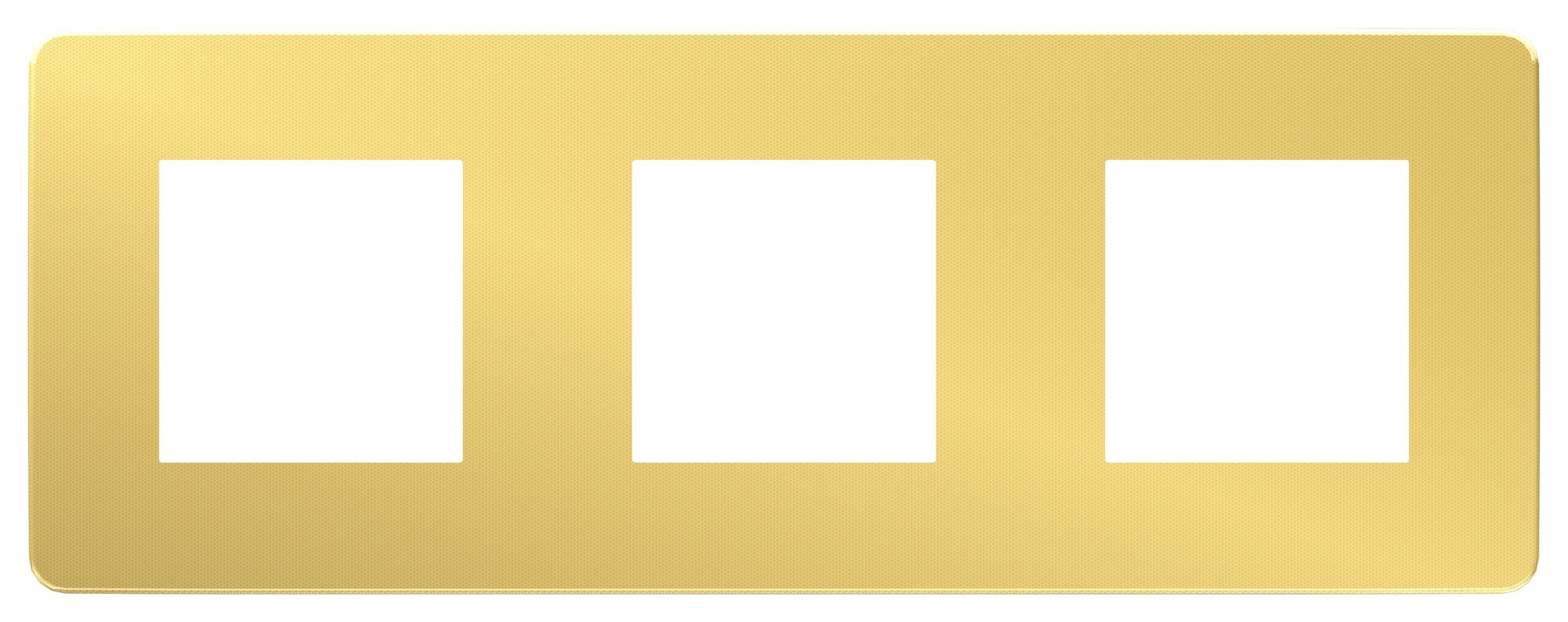  артикул NU280659 название Рамка 3-ая (тройная) , Золото/Белый, серия Unica Studio, Schneider Electric