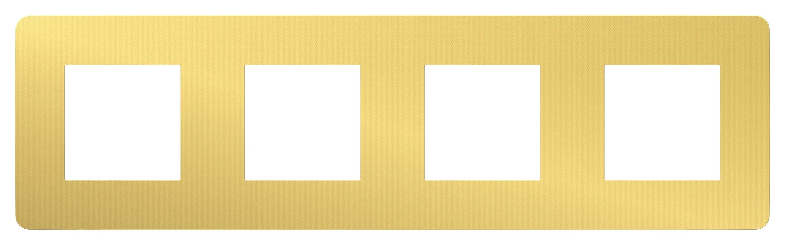  артикул NU280859 название Рамка 4-ая (четверная) , Золото/Белый, серия Unica Studio, Schneider Electric
