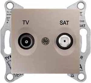  артикул SDN3401968 название Розетка телевизионная проходная ТV-SAT , Титан, серия Sedna, Schneider Electric