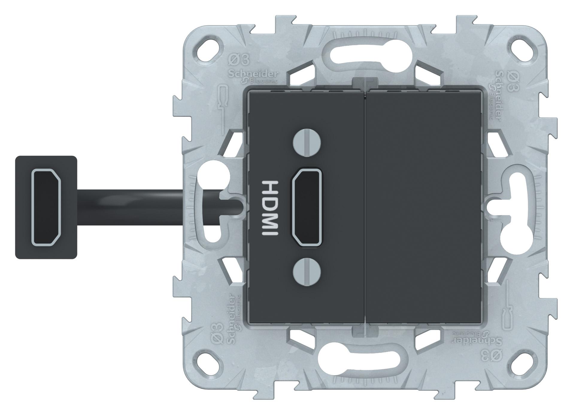  артикул NU543054 название Розетка HDMI , Антрацит, серия Unica New, Schneider Electric