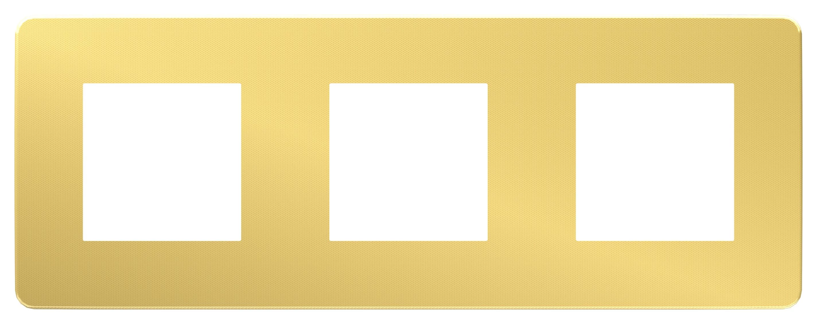  артикул NU280660 название Рамка 3-ая (тройная) , Золото/Бежевый, серия Unica Studio, Schneider Electric