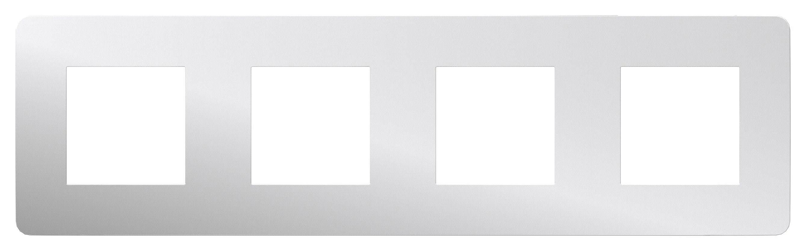  артикул NU280855 название Рамка 4-ая (четверная) , Хром/Белый, серия Unica Studio, Schneider Electric