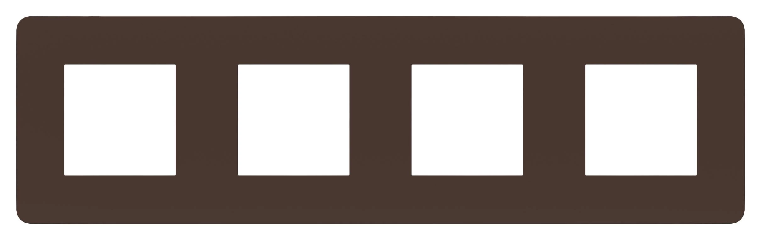  артикул NU280817 название Рамка 4-ая (четверная) , Шоколад/Антрацит, серия Unica Studio, Schneider Electric