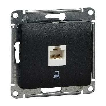 артикул GSL000781K название Розетка компьютерная 1-ая кат.5е, RJ-45 (интернет) , Антрацит, серия Glossa, Schneider Electric