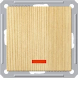  артикул VS216-150-7-86 название Выключатель 2-полюсный 1-клавишный с индикацией 16А , Сосна (пластик), серия Wessen 59, Schneider Electric